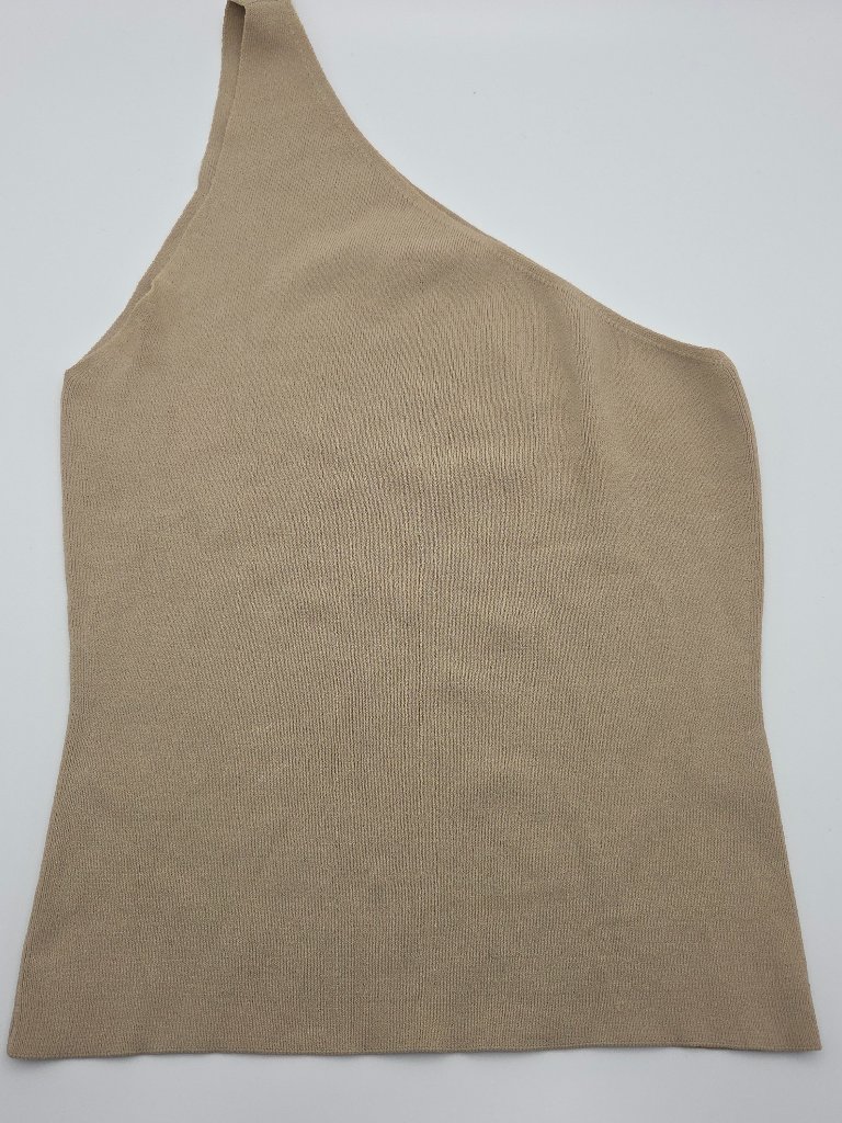 J.Crew One Shoulder Sweater Women’s M Tan Rayon Blend Knit